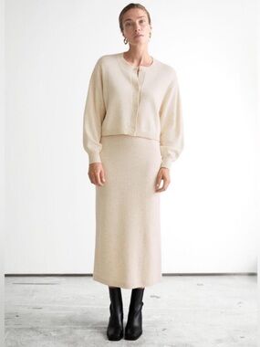 & Other Stories Slim Midi Knit Skirt